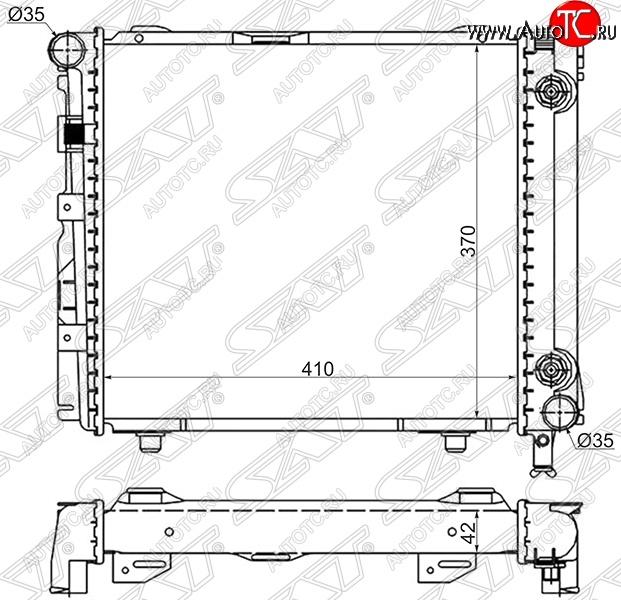 8 399 р. Радиатор двигателя SAT (пластинчатый, 2.0/2.2/2.3, АКПП) Mercedes-Benz C-Class W201 седан (1982-1992)  с доставкой в г. Йошкар-Ола