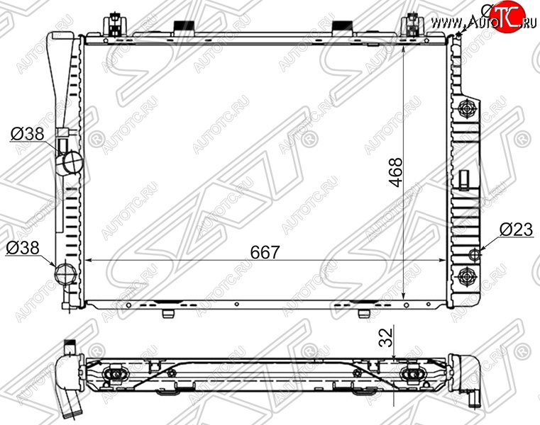 11 399 р. Радиатор двигателя SAT (пластинчатый, 2.8/3.0/3.2, МКПП/АКПП) Mercedes-Benz S class W140 Седан (1991-1998)  с доставкой в г. Йошкар-Ола