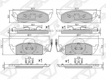 1 549 р. Колодки тормозные SAT (передние)  Mercedes-Benz ML class  W163 (1997-2001) дорестайлинг  с доставкой в г. Йошкар-Ола. Увеличить фотографию 1