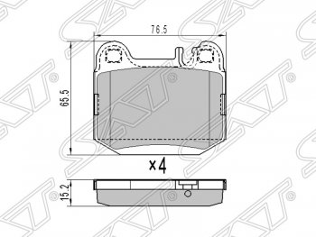 Колодки тормозные SAT (задние) Mercedes-Benz (Мерседес-Бенс) ML class (Мл)  W163 (1997-2001) W163 дорестайлинг
