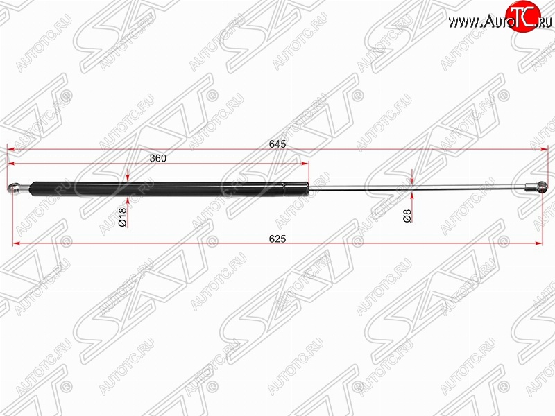 679 р. Упор крышки багажника SAT (газовый, LH=RH)  Mercedes-Benz ML class  W166 (2011-2015)  с доставкой в г. Йошкар-Ола