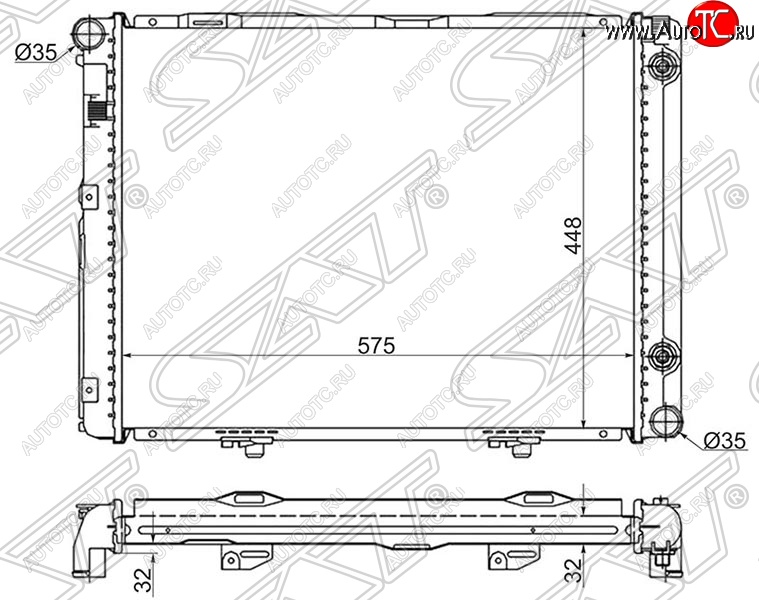 10 299 р. Радиатор двигателя (пластинчатый, 2.3, АКПП) SAT  Mercedes-Benz C-Class  W201 (1982-1992) седан  с доставкой в г. Йошкар-Ола