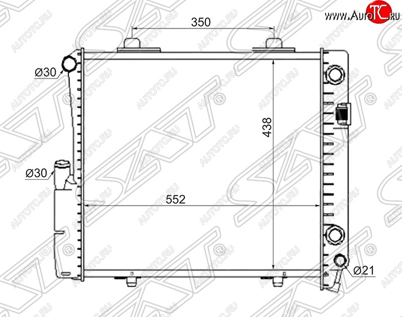 11 299 р. Радиатор двигателя (пластинчатый, 2.6/3.2, МКПП/АКПП) SAT Mercedes-Benz C-Class W201 седан (1982-1992)  с доставкой в г. Йошкар-Ола