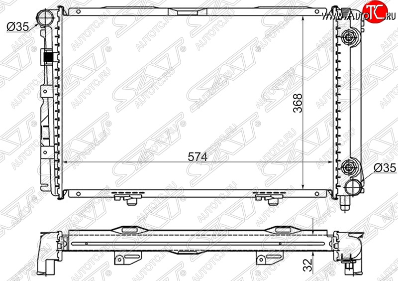 14 999 р. Радиатор двигателя (пластинчатый, 1.8/2.0/2.0D/2.2D, АКПП) SAT Mercedes-Benz C-Class W201 седан (1982-1992)  с доставкой в г. Йошкар-Ола