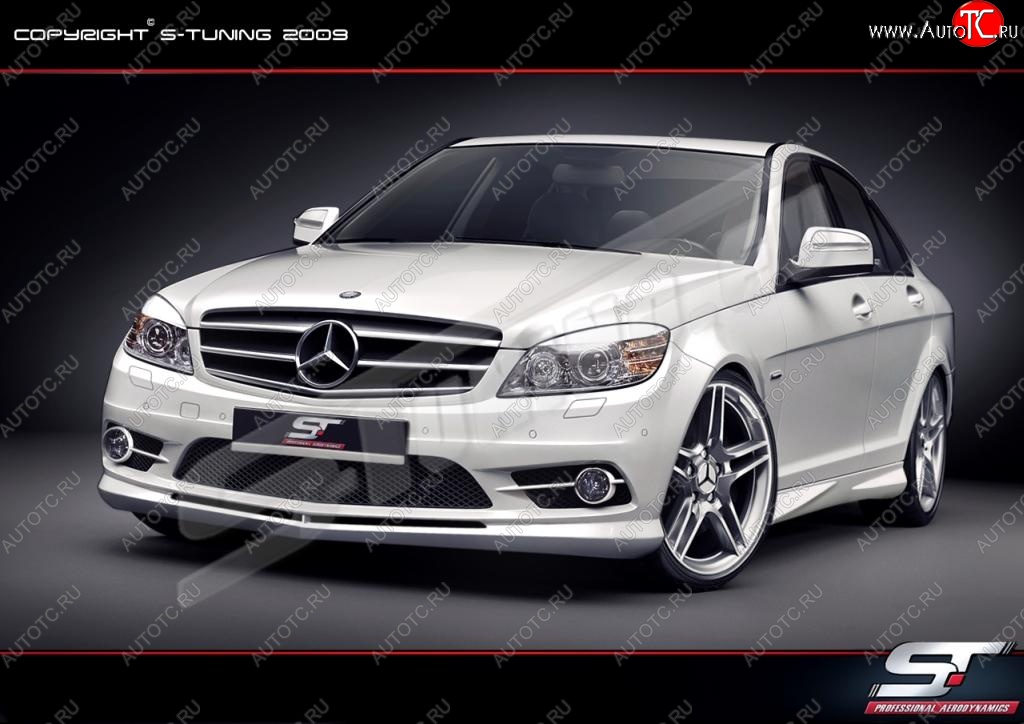 25 899 р. Передний бампер Wild Mercedes-Benz C-Class W204 дорестайлинг седан (2007-2011)  с доставкой в г. Йошкар-Ола