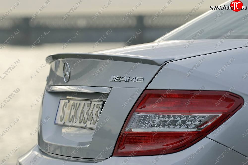 3 499 р. Спойлер багажника AMG Mercedes-Benz C-Class W204 дорестайлинг седан (2007-2011) (Неокрашенный)  с доставкой в г. Йошкар-Ола