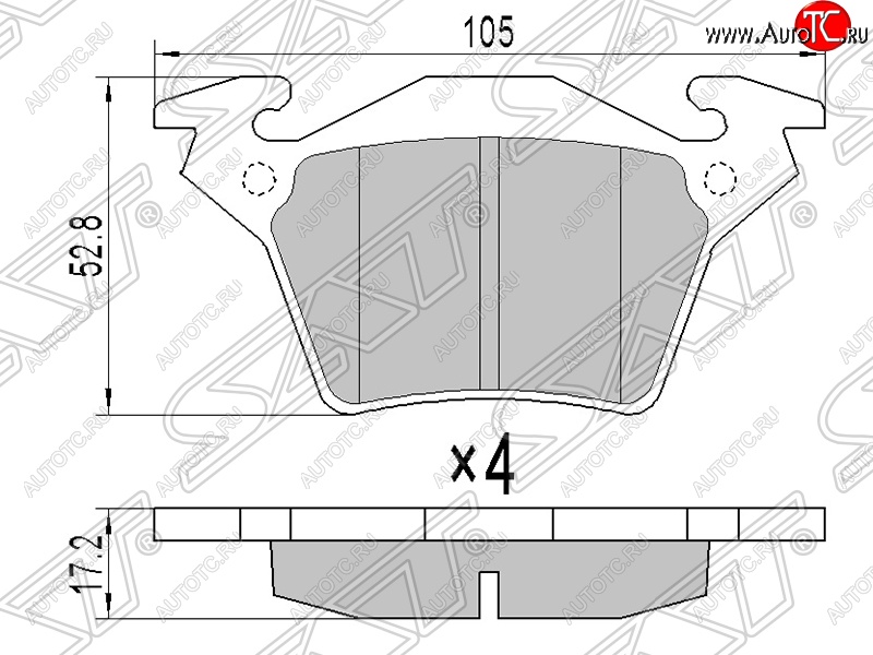 749 р. Колодки тормозные SAT (задние) Mercedes-Benz Vito W638 (1996-2003)  с доставкой в г. Йошкар-Ола