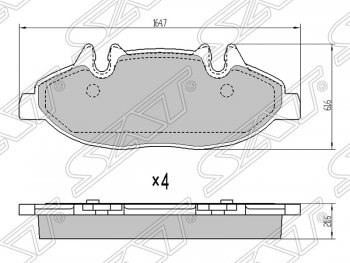 Колодки тормозные SAT (передние) Mercedes-Benz Vito W639 дорестайлинг (2003-2010)