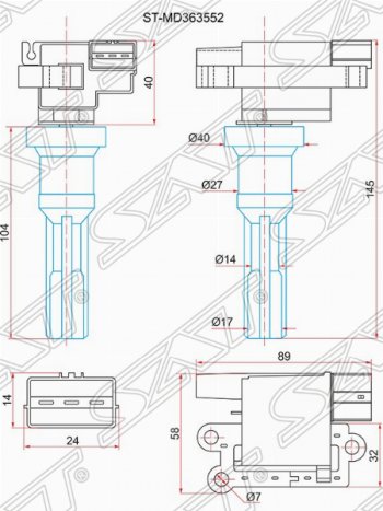 Катушка зажигания SAT Mitsubishi Airtek (2001-2008)