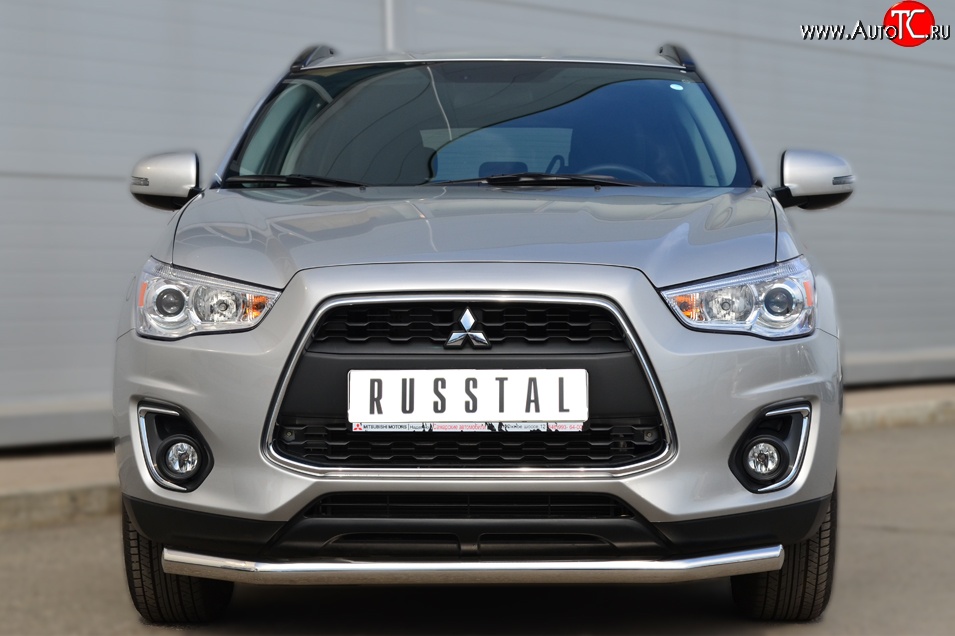 16 999 р. Одинарная защита переднего бампера диаметром 63 мм SLITKOFF Mitsubishi ASX 1-ый рестайлинг (2013-2016)  с доставкой в г. Йошкар-Ола