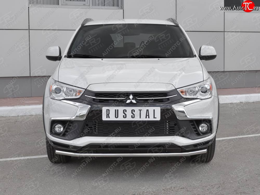 14 999 р. Защита переднего бампера (Ø42 мм, нержавейка) SLITKOFF  Mitsubishi ASX (2017-2020) 2-ой рестайлинг  с доставкой в г. Йошкар-Ола