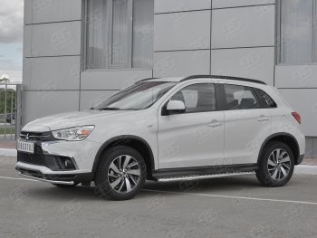 14 999 р. Защита переднего бампера (Ø42 мм, нержавейка) SLITKOFF  Mitsubishi ASX (2017-2020) 2-ой рестайлинг  с доставкой в г. Йошкар-Ола. Увеличить фотографию 2