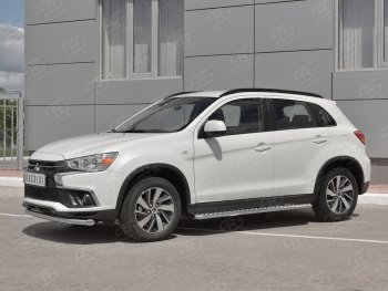 15 299 р. Защита переднего бампера (Ø63 мм, секции, нержавейка) SLITKOFF  Mitsubishi ASX (2017-2020) 2-ой рестайлинг  с доставкой в г. Йошкар-Ола. Увеличить фотографию 2