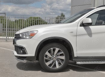 15 299 р. Защита переднего бампера (Ø63 мм, секции, нержавейка) SLITKOFF  Mitsubishi ASX (2017-2020) 2-ой рестайлинг  с доставкой в г. Йошкар-Ола. Увеличить фотографию 3