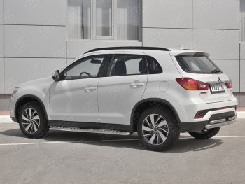 16 699 р. Защита заднего бампера (Ø63/2 по 42 мм, нержавейка) SLITKOFF  Mitsubishi ASX (2017-2020) 2-ой рестайлинг  с доставкой в г. Йошкар-Ола. Увеличить фотографию 2