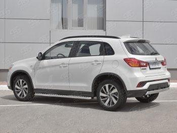 10 349 р. Защита заднего бампера (Ø75x42 мм, нержавейка) Russtal  Mitsubishi ASX (2017-2020) 2-ой рестайлинг  с доставкой в г. Йошкар-Ола. Увеличить фотографию 2