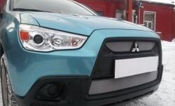 4 049 р. Сетка на бампер Allest (матовый хром) Mitsubishi ASX дорестайлинг (2010-2012)  с доставкой в г. Йошкар-Ола. Увеличить фотографию 2