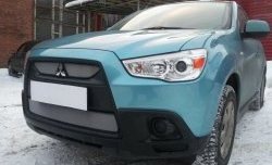 4 049 р. Сетка на бампер Allest (матовый хром) Mitsubishi ASX дорестайлинг (2010-2012)  с доставкой в г. Йошкар-Ола. Увеличить фотографию 3