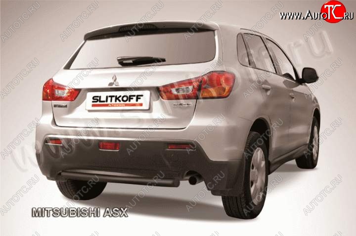 7 599 р. Защита заднего бампера из трубы d57 Slitkoff  Mitsubishi ASX (2010-2012) дорестайлинг (Цвет: серебристый)  с доставкой в г. Йошкар-Ола