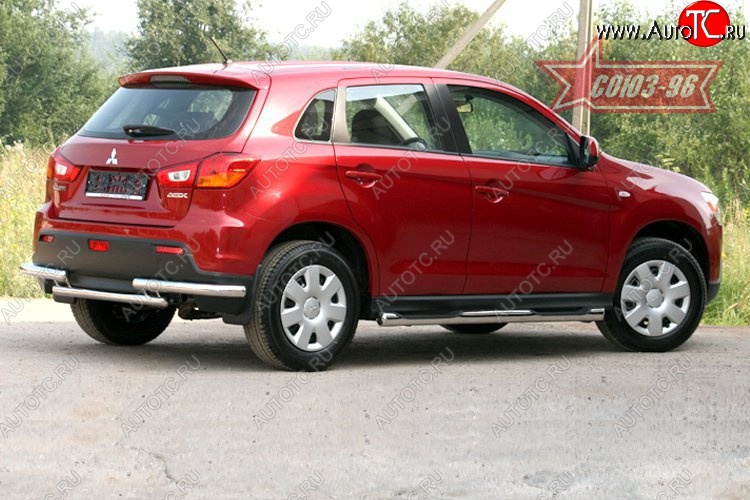 10 799 р. Защита заднего бампера Souz-96 (d60) Mitsubishi ASX дорестайлинг (2010-2012)  с доставкой в г. Йошкар-Ола