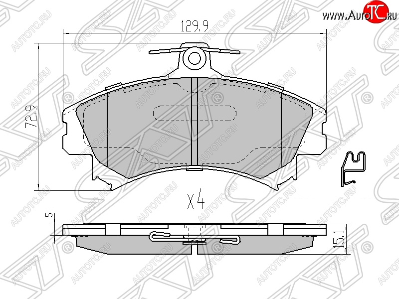 1 369 р. Колодки тормозные SAT (передние) Mitsubishi Colt Z20, Z30 хэтчбэк 3 дв. дорестайлинг (2002-2009)  с доставкой в г. Йошкар-Ола