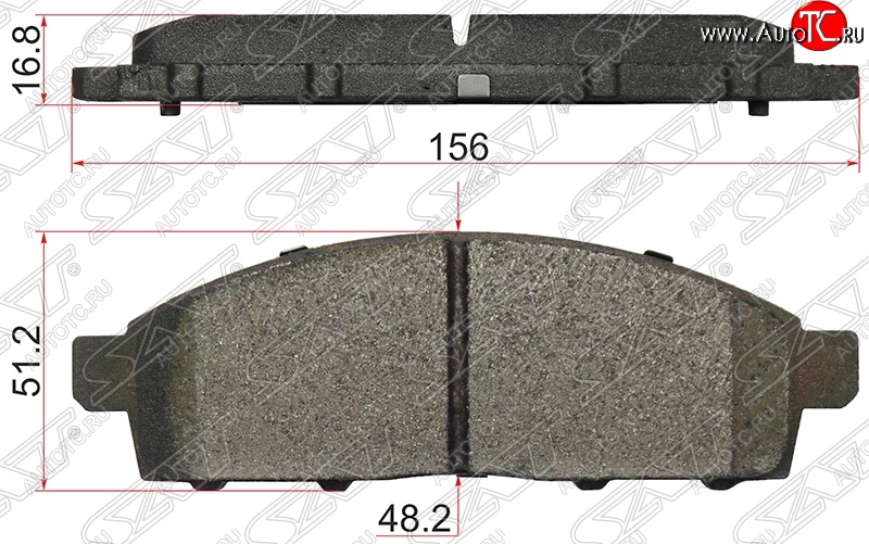 1 599 р. Колодки тормозные SAT (передние) Mitsubishi L200 4  дорестайлинг (2006-2014)  с доставкой в г. Йошкар-Ола