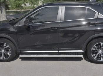 29 699 р. Пороги труба 120х60 овал с проступью Russtal Mitsubishi Eclipse Cross GK дорестайлинг (2017-2021)  с доставкой в г. Йошкар-Ола. Увеличить фотографию 2