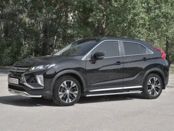 14 999 р. Защита переднего бампера (Ø42 мм, нержавейка) SLITKOFF Mitsubishi Eclipse Cross GK дорестайлинг (2017-2021)  с доставкой в г. Йошкар-Ола. Увеличить фотографию 2