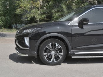 14 999 р. Защита переднего бампера (Ø42 мм, нержавейка) SLITKOFF Mitsubishi Eclipse Cross GK дорестайлинг (2017-2021)  с доставкой в г. Йошкар-Ола. Увеличить фотографию 3