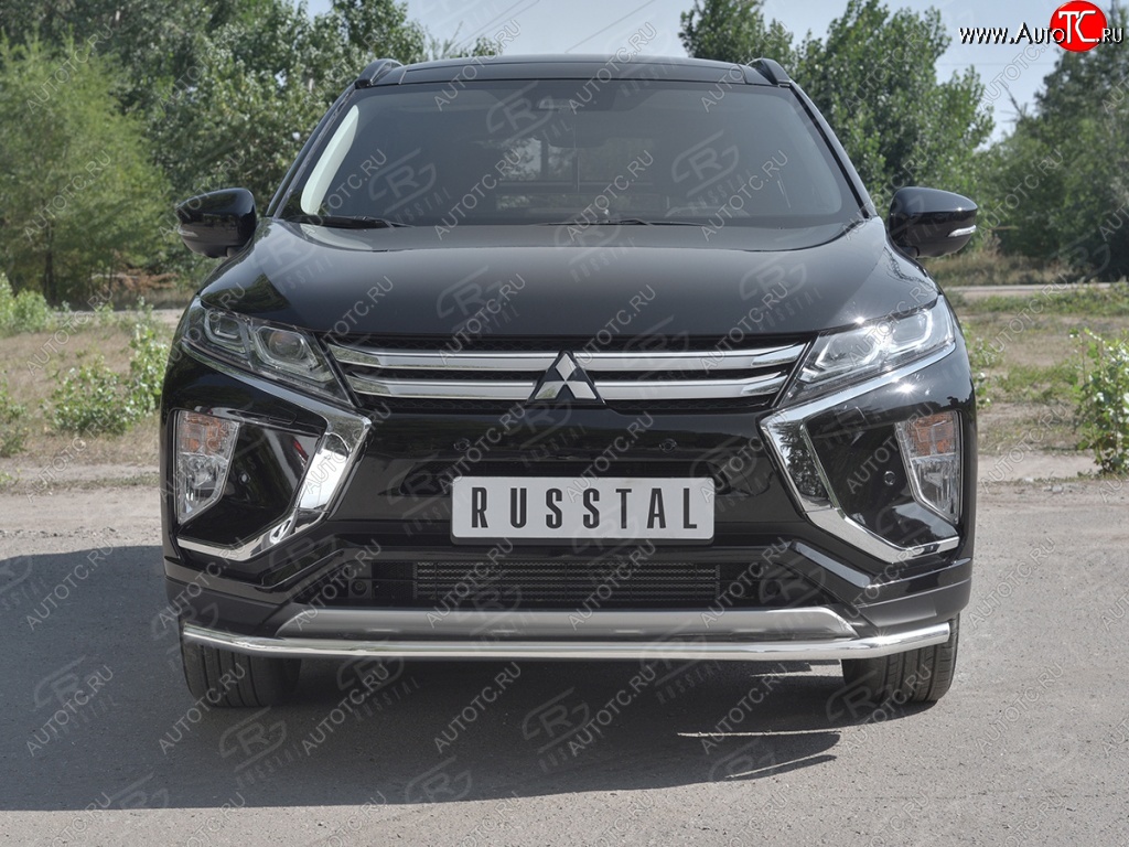 14 999 р. Защита переднего бампера (Ø42 мм, нержавейка) SLITKOFF Mitsubishi Eclipse Cross GK дорестайлинг (2017-2021)  с доставкой в г. Йошкар-Ола