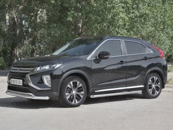 15 299 р. Защита переднего бампера (Ø63 мм, нержавейка) SLITKOFF Mitsubishi Eclipse Cross GK дорестайлинг (2017-2021)  с доставкой в г. Йошкар-Ола. Увеличить фотографию 2