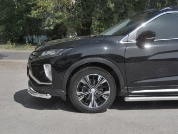 15 299 р. Защита переднего бампера (Ø63 мм, нержавейка) SLITKOFF Mitsubishi Eclipse Cross GK дорестайлинг (2017-2021)  с доставкой в г. Йошкар-Ола. Увеличить фотографию 3