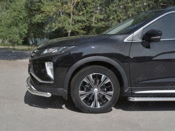 18 449 р. Защита переднего бампера (2 трубы Ø63 и 42 мм, нержавейка) SLITKOFF  Mitsubishi Eclipse Cross  GK (2017-2021) дорестайлинг  с доставкой в г. Йошкар-Ола. Увеличить фотографию 3