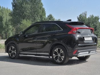 14 399 р. Защита заднего бампера (Ø63 мм, нержавейка) SLITKOFF  Mitsubishi Eclipse Cross  GK (2017-2021) дорестайлинг  с доставкой в г. Йошкар-Ола. Увеличить фотографию 2