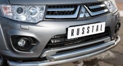 18 799 р. Защита переднего бампера (2 трубыØ63 мм, нержавейка) SLITKOFF  Mitsubishi L200  5 KK,KL (2015-2019) дорестайлинг  с доставкой в г. Йошкар-Ола. Увеличить фотографию 2