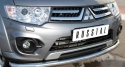 Одинарная защита переднего бампера диаметром 63 мм SLITKOFF Mitsubishi (Митсубиси) L200 (л)  5 KK,KL (2015-2019) 5 KK,KL дорестайлинг