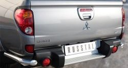 Защита заднего бампера (Ø63 мм уголки, нержавейка) SLITKOFF Mitsubishi (Митсубиси) L200 (л)  5 KK,KL (2015-2019) 5 KK,KL дорестайлинг