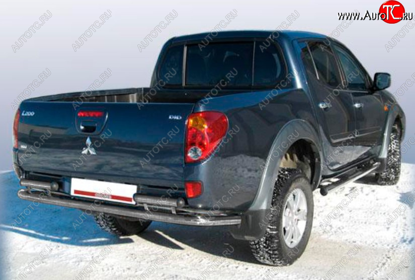 10 299 р. Защита переднего бампера Slitkoff (Ø 57 мм).  Mitsubishi L200 ( 4,  5 KK,KL) (2006-2022)  дорестайлинг, рестайлинг (Сталь с полимерным покрытием. Цвет: серебристый)  с доставкой в г. Йошкар-Ола