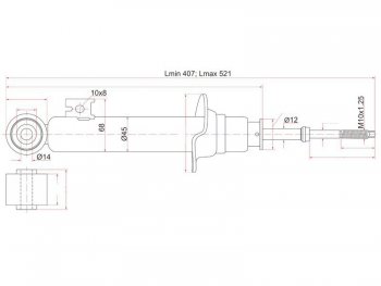 2 199 р. Амортизатор передний LH=RH SAT Mitsubishi L200 5 KK,KL рестайлинг (2018-2022)  с доставкой в г. Йошкар-Ола. Увеличить фотографию 1