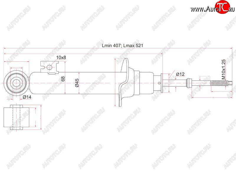 2 199 р. Амортизатор передний LH=RH SAT  Mitsubishi L200 ( 4,  5 KK,KL) - Pajero Sport  PB  с доставкой в г. Йошкар-Ола