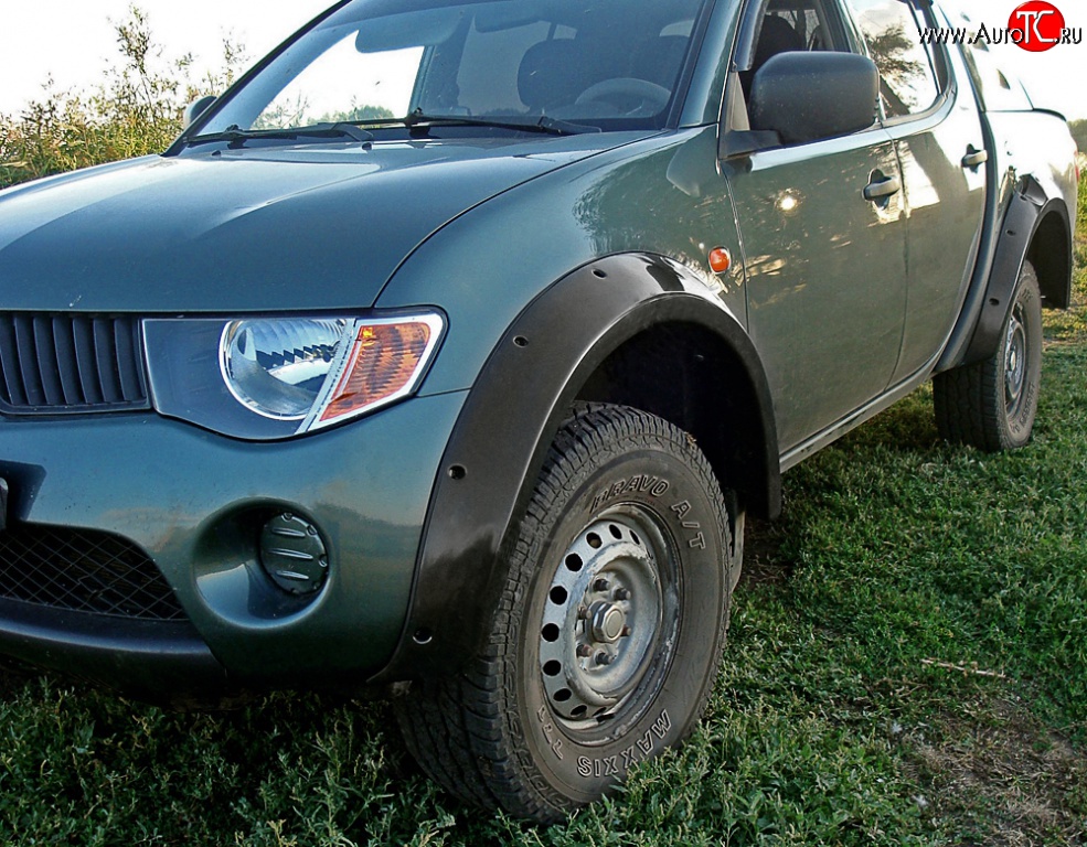 16 999 р. Расширители арок RA (комплект, 90 мм, Standart) Mitsubishi L200 4  дорестайлинг (2006-2014) (Поверхность шагрень)  с доставкой в г. Йошкар-Ола