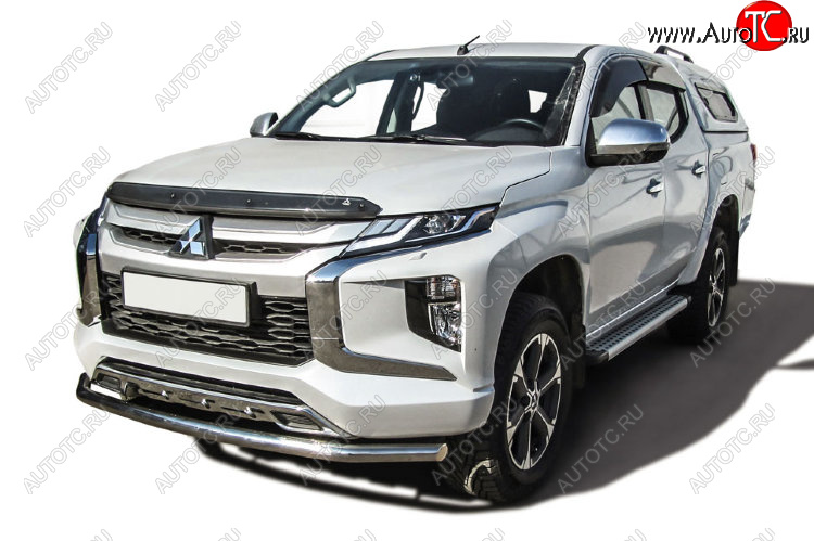 14 849 р. Защита переднего бампера Slitkoff (Ø 57 мм).  Mitsubishi L200  5 KK,KL (2018-2022) рестайлинг (Нержавеющая сталь)  с доставкой в г. Йошкар-Ола