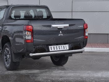 21 999 р. Защита заднего бампера (Ø63 мм, нержавейка) RUSSTAL  Mitsubishi L200  5 KK,KL (2018-2022) рестайлинг  с доставкой в г. Йошкар-Ола. Увеличить фотографию 2