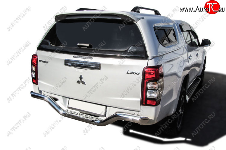 24 649 р. Защита заднего бампера Slitkoff (Ø 57 мм, волна, со стальной ступенькой)  Mitsubishi L200  5 KK,KL (2018-2022) рестайлинг  с доставкой в г. Йошкар-Ола