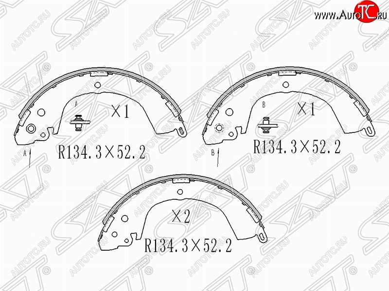 2 559 р. Колодки тормозные задние SAT Mitsubishi L200 4  дорестайлинг (2006-2014)  с доставкой в г. Йошкар-Ола