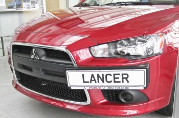 2 199 р. Воздуховоды радиатора в передний бампер Квадрат  Mitsubishi Lancer  10 (2011-2017) седан рестайлинг, хэтчбек 5 дв рестайлинг (Неокрашенные)  с доставкой в г. Йошкар-Ола. Увеличить фотографию 2