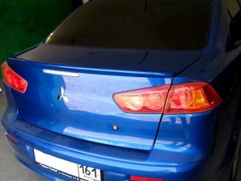 3 899 р. Лип спойлер Элегант Mitsubishi Lancer 10 седан дорестайлинг (2007-2010) (Неокрашенный)  с доставкой в г. Йошкар-Ола. Увеличить фотографию 2