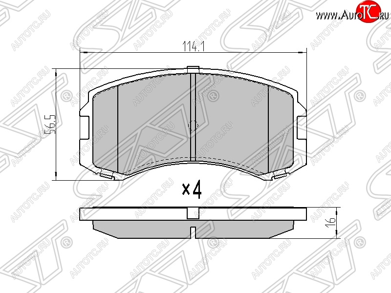 1 289 р. Колодки тормозные SAT (передние) Mitsubishi Lancer Cedia 9 CS универсал (2000-2003)  с доставкой в г. Йошкар-Ола