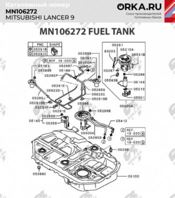 17 999 р. Бак топливный BAKPLAST (50 л., пластиковый) Mitsubishi Lancer 9 2-ой рестайлинг универсал (2005-2009)  с доставкой в г. Йошкар-Ола. Увеличить фотографию 2