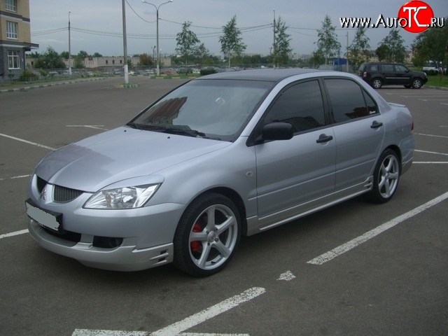 4 999 р. Накладка на передний бампер EGR Mitsubishi Lancer 9 1-ый рестайлинг седан (2003-2005) (Неокрашенная)  с доставкой в г. Йошкар-Ола